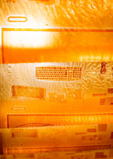 Vue de l’installation Fossilation en contexte d’exposition 