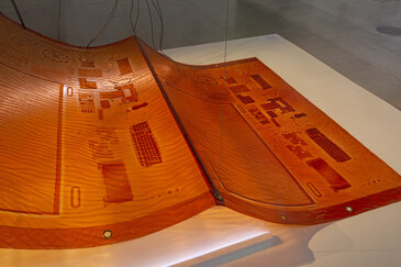 View of the installation Fossilation in exhibition context