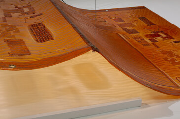View of the installation Fossilation in exhibition context