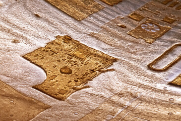 View of the installation Fossilation in exhibition context