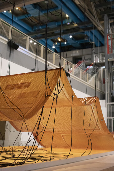 View of the installation Fossilation in exhibition context