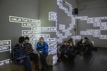 View of the Datarase installation in exhibition context
