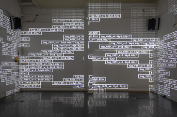 View of the Datarase installation in exhibition context