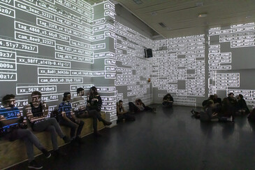 View of the Datarase installation in exhibition context