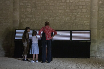 Capture d’écran de de l’œuvre D’autant qu’à plusieurs
Vue de l’installation D’autant qu’à plusieurs en contexte d’exposition