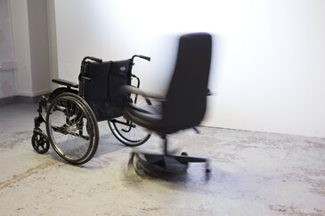 View of the Disabled Chair installation in exhibition context