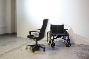 View of the Disabled Chair installation in exhibition context