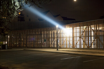 Vue de l’installation Poursuite en contexte d’exposition