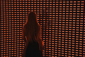 Vue de l'installation Valeurs croisées en contexte d’exposition 