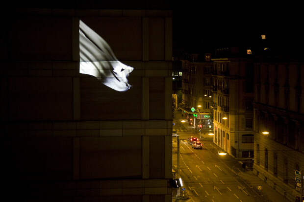 Vue de l’installation Potential Flag en contexte d’exposition